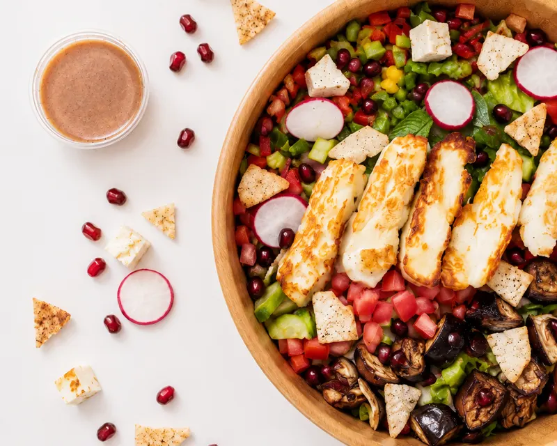 halloumi herb salad
